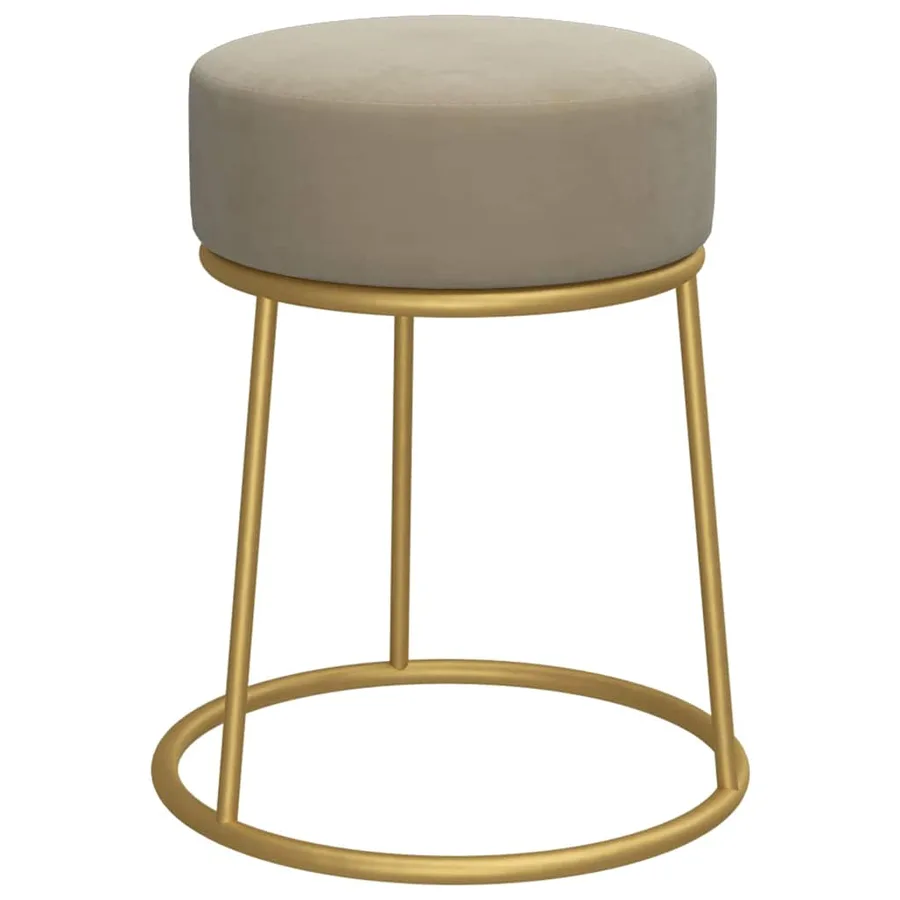Tabouret rond Gris foncé Velours - 2