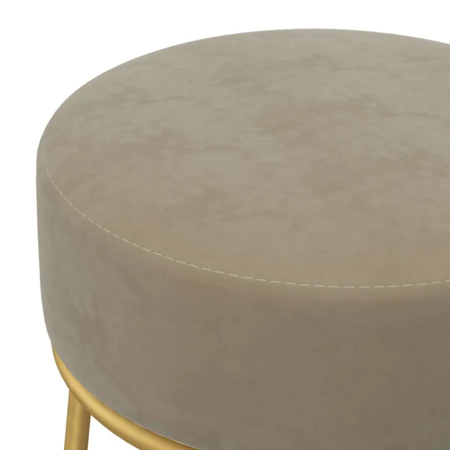 Tabouret rond Gris foncé Velours - 4