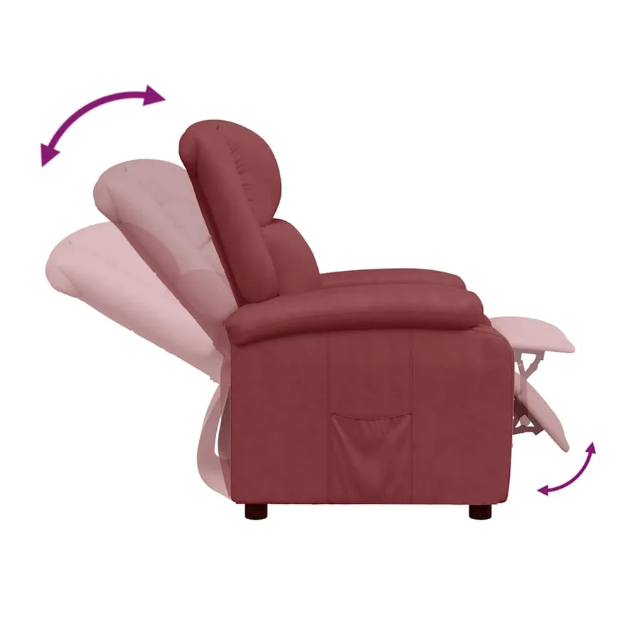 Fauteuil inclinable Rouge bordeaux Similicuir - 6