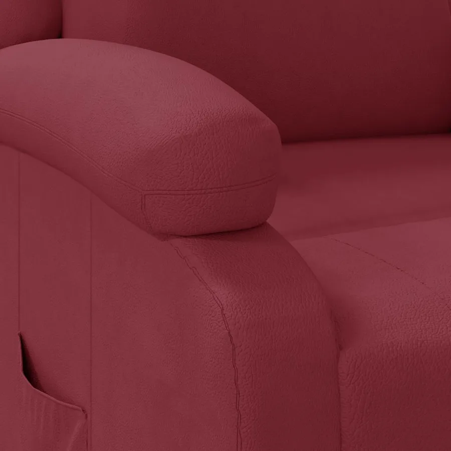 Fauteuil inclinable Rouge bordeaux Similicuir - 7