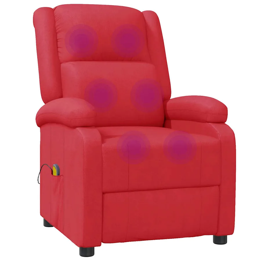Fauteuil de massage Rouge Similicuir - 7