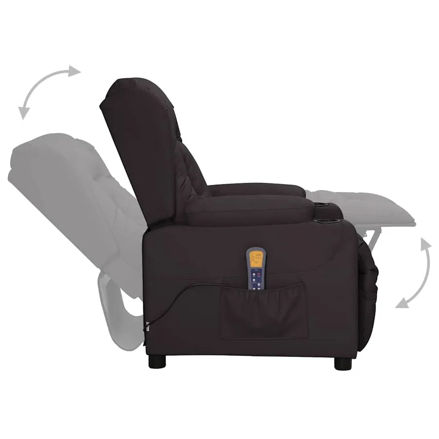 Fauteuil de massage Noir Similicuir - 4