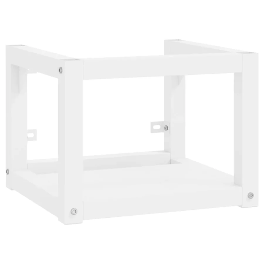 Cadre de lavabo de salle de bain mural Blanc 40x38x31 cm Fer - 2