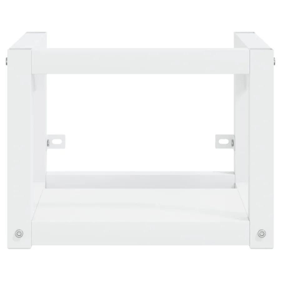 Cadre de lavabo de salle de bain mural Blanc 40x38x31 cm Fer - 3