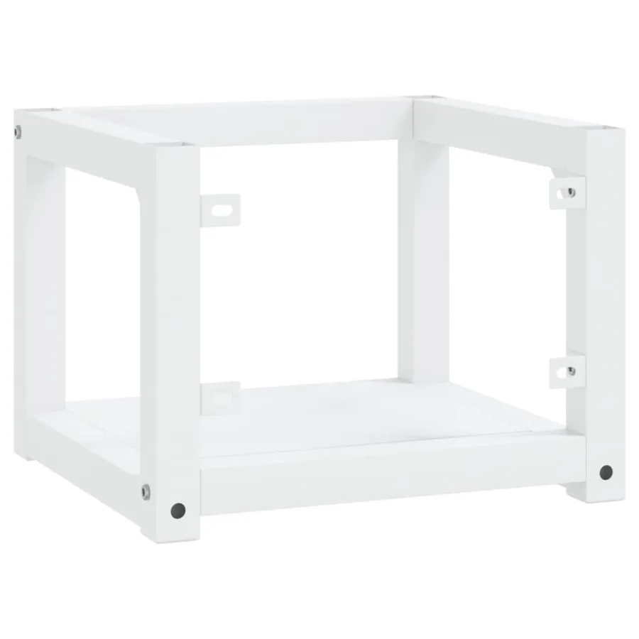 Cadre de lavabo de salle de bain mural Blanc 40x38x31 cm Fer - 5