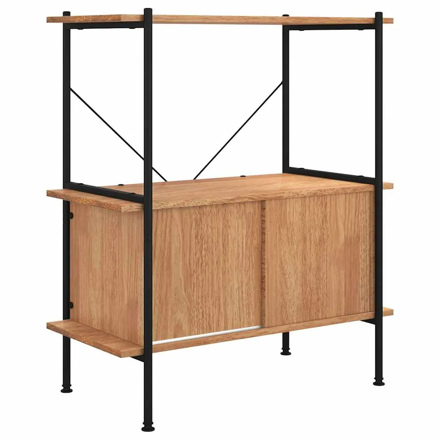 Étagère à 3 niveaux armoire 80x40x92 cm Acier bois d'ingénierie - 2