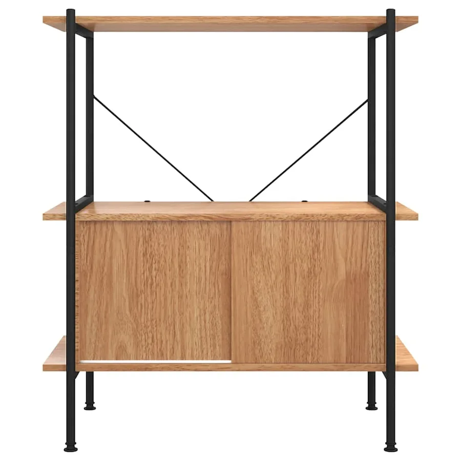 Étagère à 3 niveaux armoire 80x40x92 cm Acier bois d'ingénierie - 4