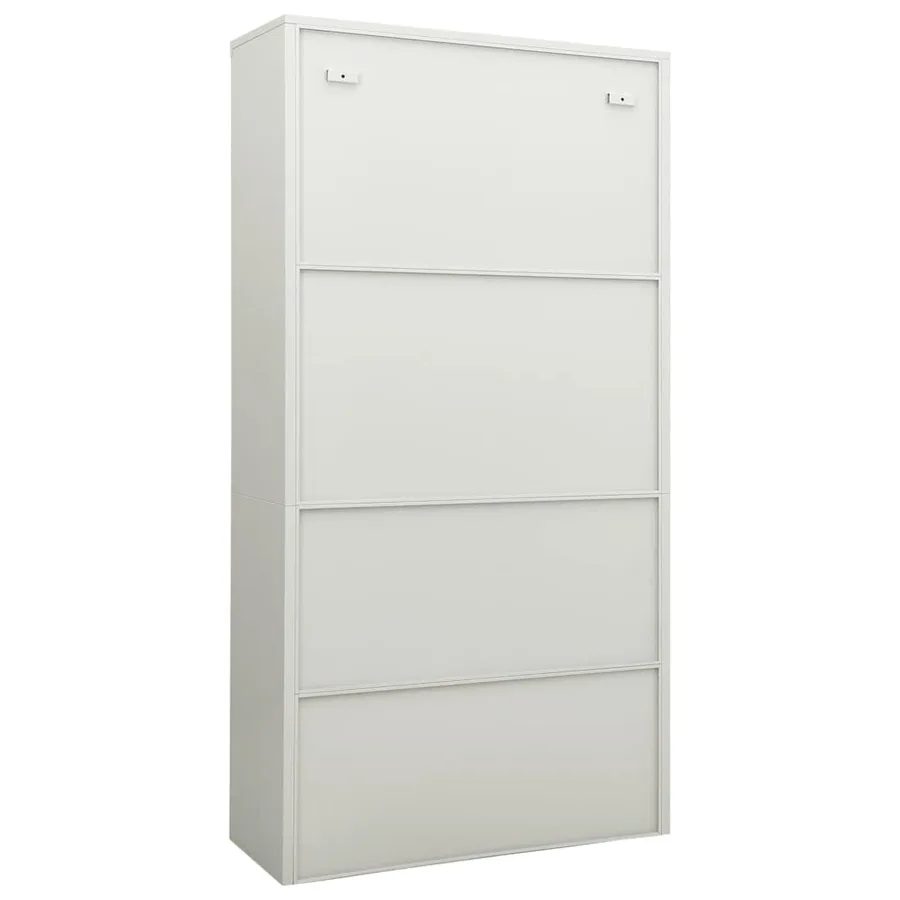 Armoire de bureau Gris clair 90x40x180 cm Acier - 4