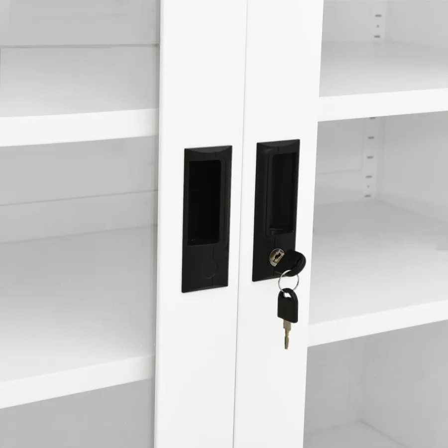 Armoire de bureau Blanc 90x40x90 cm Acier - 6