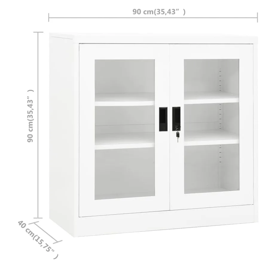 Armoire de bureau Blanc 90x40x90 cm Acier - 8