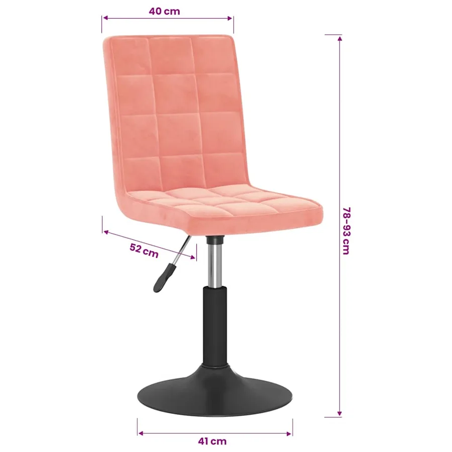 Chaises pivotantes à manger lot de 2 rose velours - 10