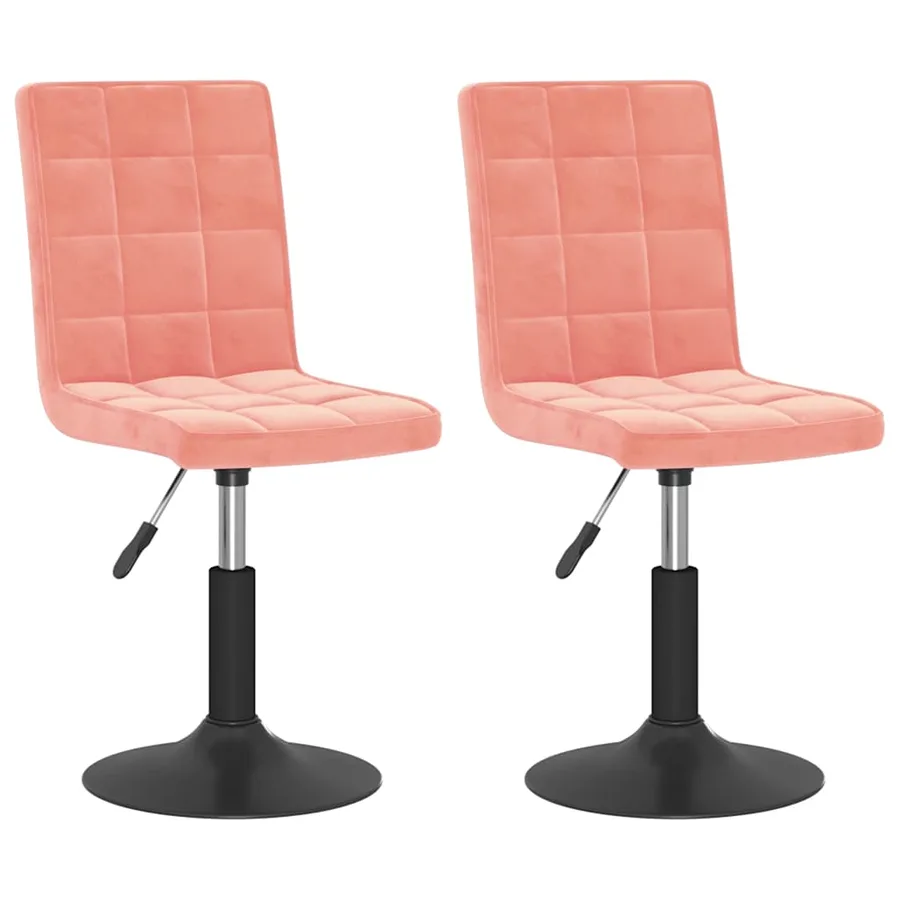 Chaises pivotantes à manger lot de 2 rose velours - 2