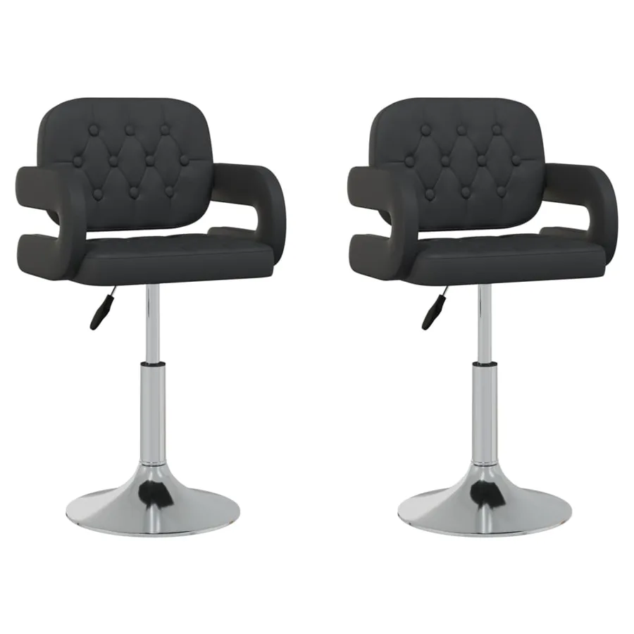 Chaises à manger pivotantes lot de 2 noir similicuir - 2