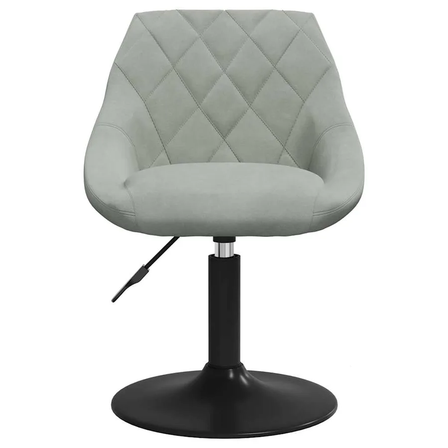 Chaises pivotantes à manger lot de 2 Gris clair Velours - 4
