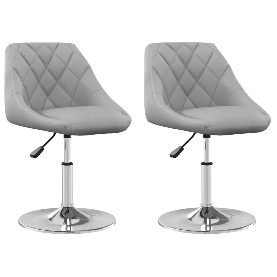 Chaises pivotantes à manger lot de 2 Gris clair Velours - 2