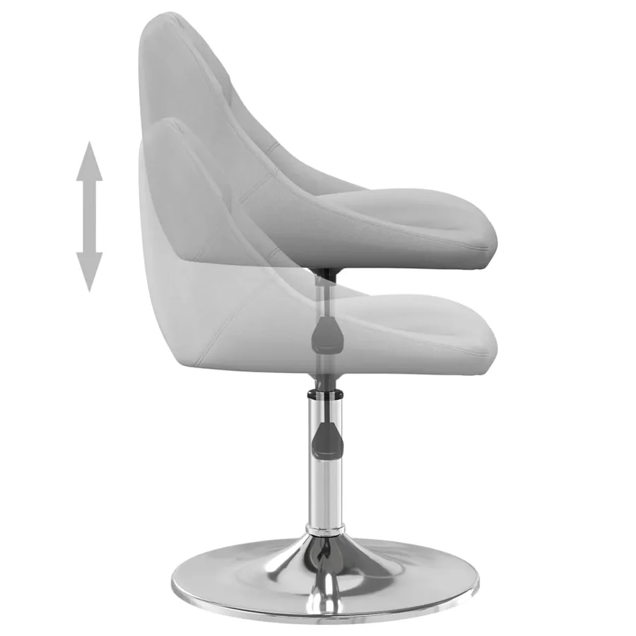 Chaises pivotantes à manger lot de 2 Gris clair Velours - 7