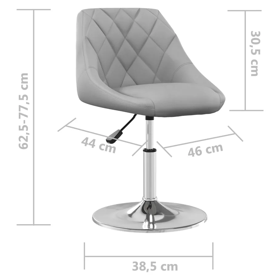 Chaises pivotantes à manger lot de 2 Gris clair Velours - 9