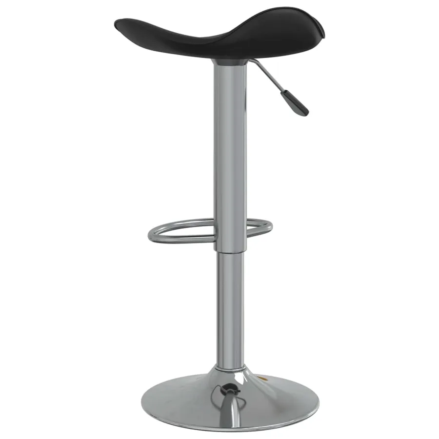Tabouret de bar Noir Acier chromé et cuir artificiel - 5