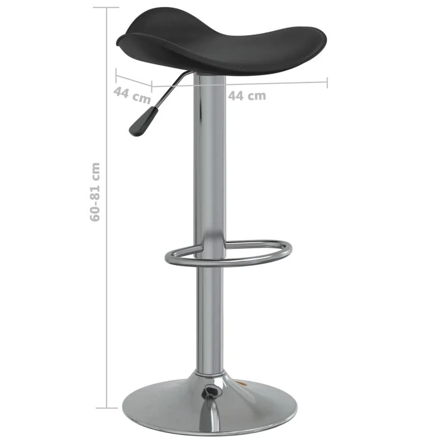 Tabouret de bar Noir Acier chromé et cuir artificiel - 9