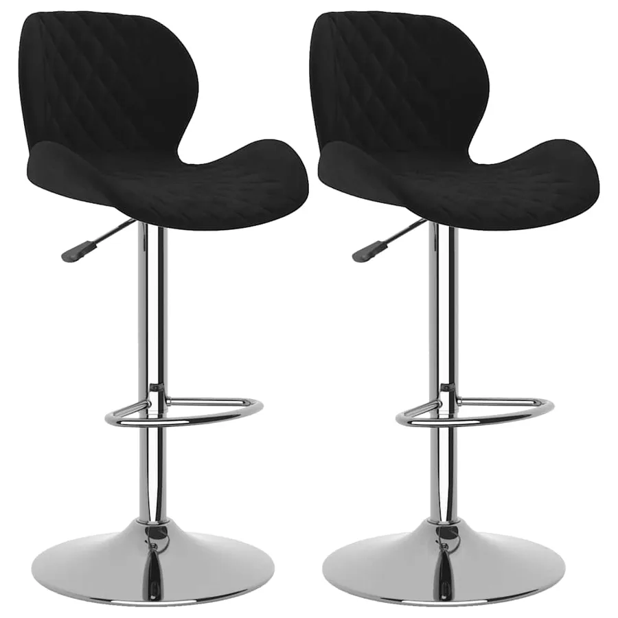 Tabourets de bar lot de 2 noir velours - 2
