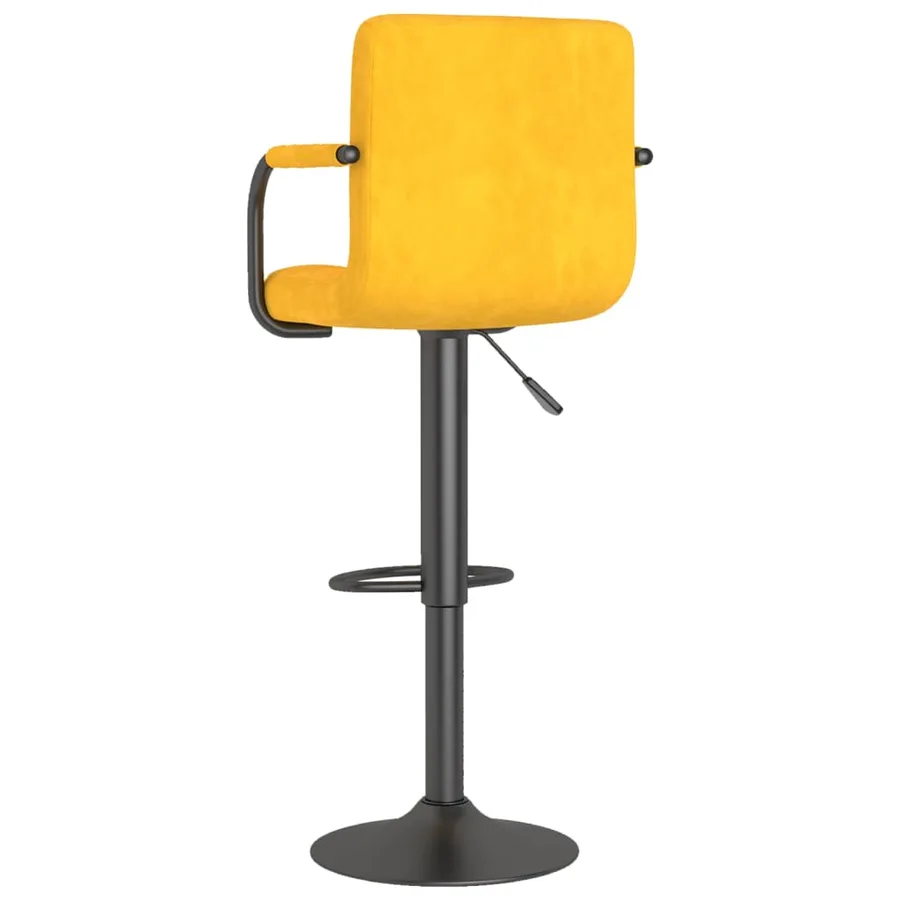 Tabourets de bar lot de 2 jaune moutarde velours - 6