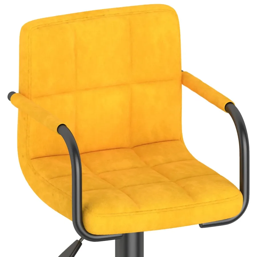 Tabourets de bar lot de 2 jaune moutarde velours - 8