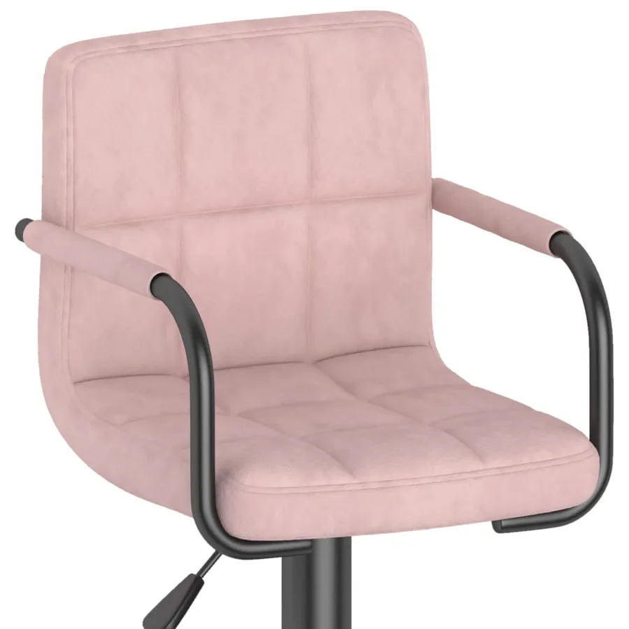 Tabourets de bar lot de 2 rose velours - 8