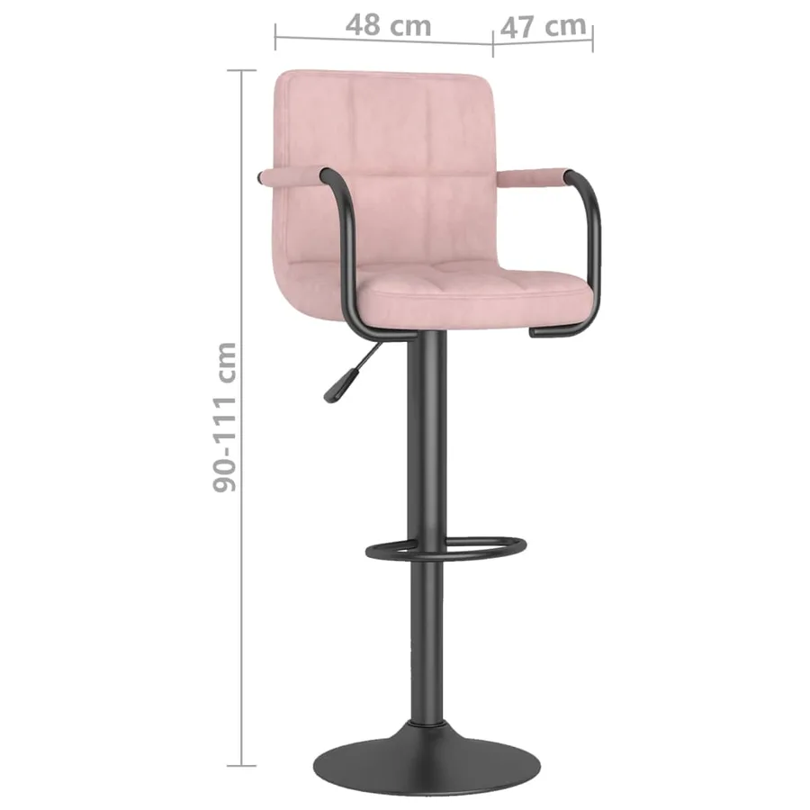Tabourets de bar lot de 2 rose velours - 9