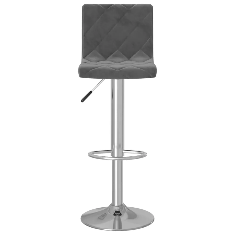 Tabourets de bar lot de 2 gris foncé velours - 4