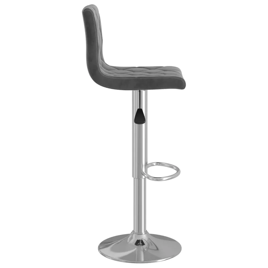 Tabourets de bar lot de 2 gris foncé velours - 5