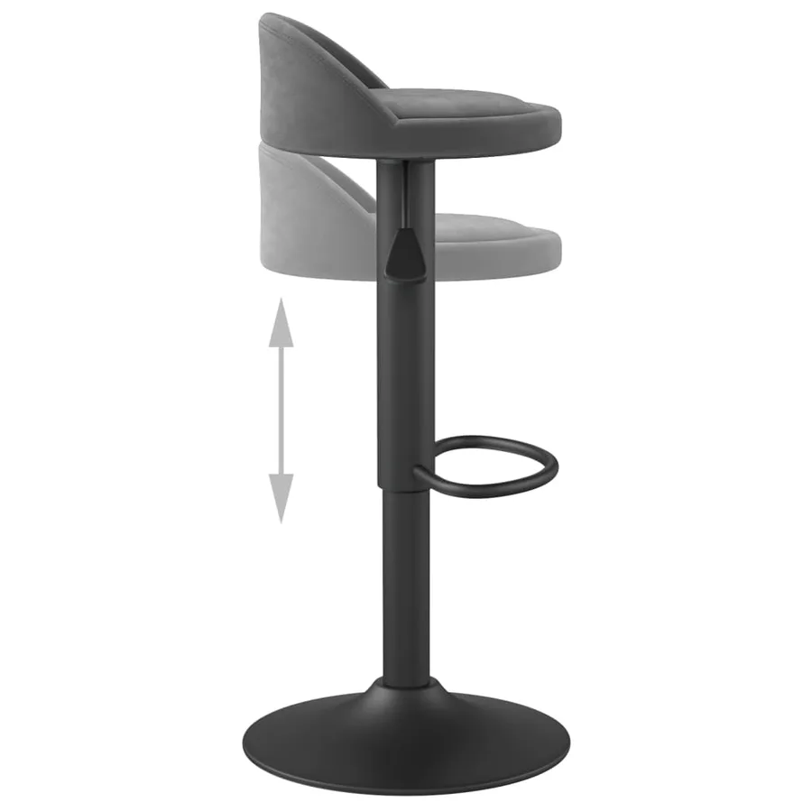 Tabouret de bar Gris foncé Velours - 6