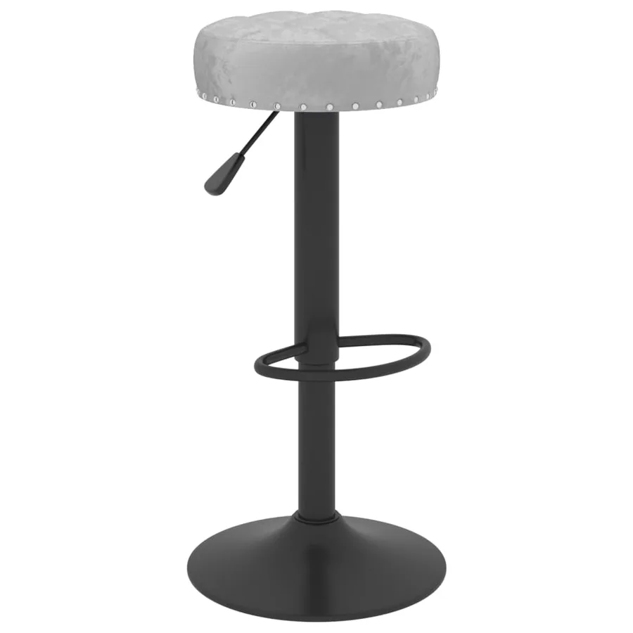 Tabourets de bar lot de 2 gris velours - 3
