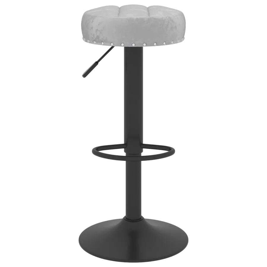 Tabourets de bar lot de 2 gris velours - 4