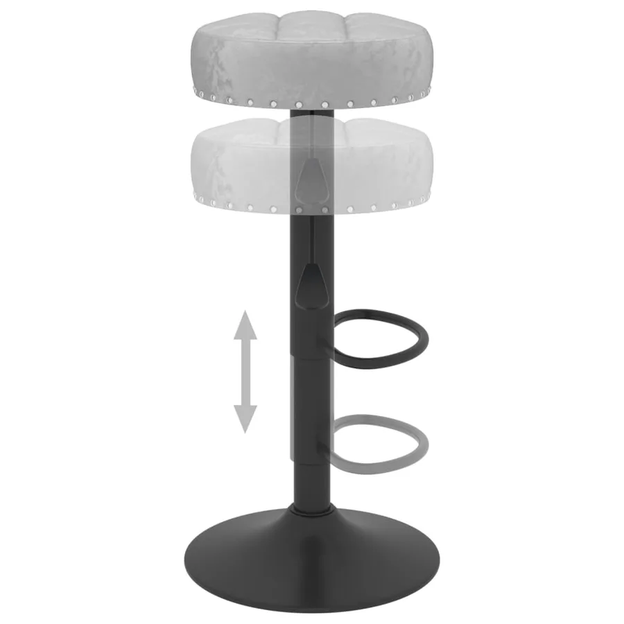 Tabourets de bar lot de 2 gris velours - 7