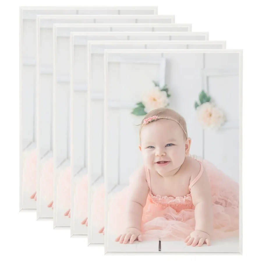 Collage de cadres photo 5 pcs de mur table Argenté 70x90 cm MDF