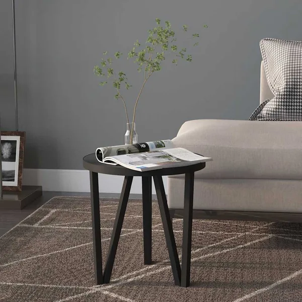 Table à thé Noir Ø35 cm MDF