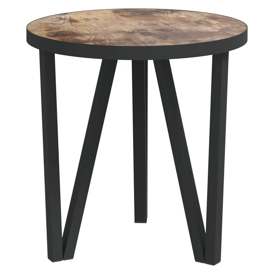 Table à thé Noir et jaune Ø35 cm MDF - 2
