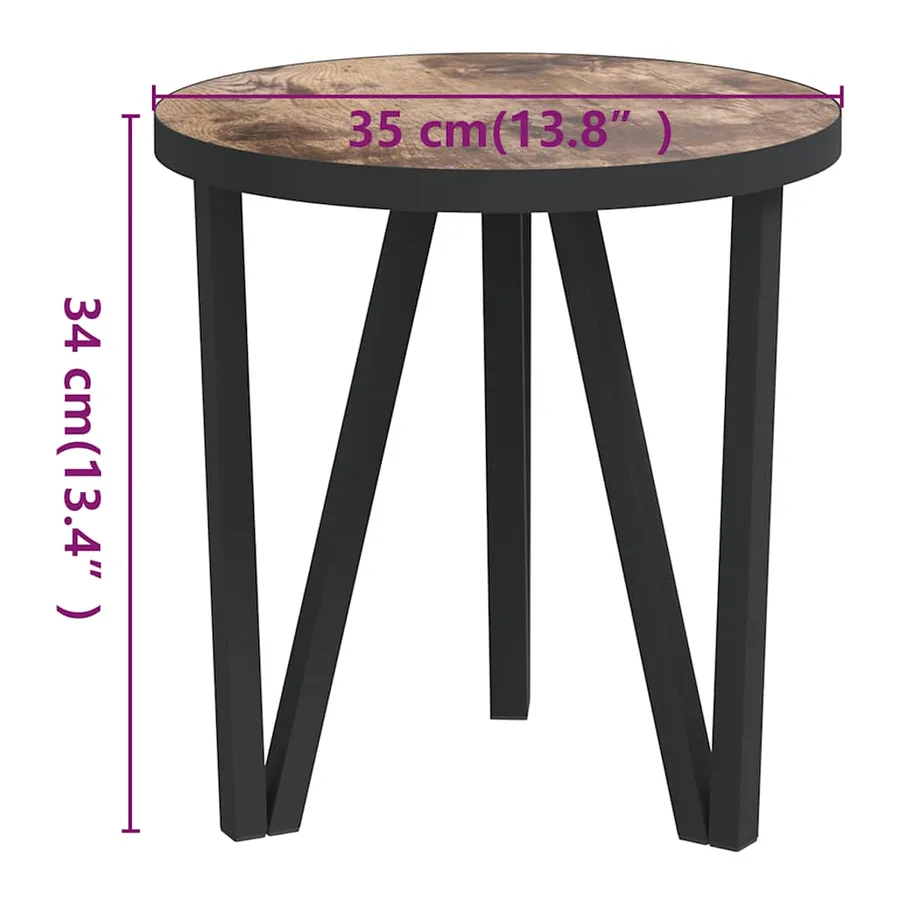 Table à thé Noir et jaune Ø35 cm MDF - 5