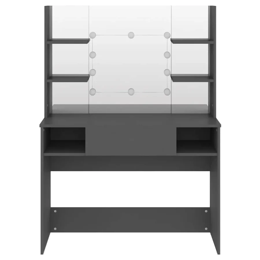 Table de maquillage avec éclairage LED 100x40x135 cm MDF Gris - 3
