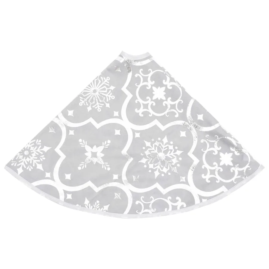 Jupe de sapin de Noël de luxe avec chaussette Blanc 150cm Tissu - 5