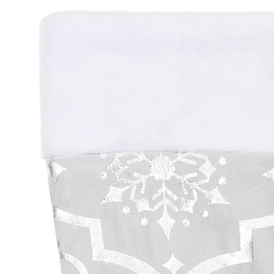 Jupe de sapin de Noël de luxe avec chaussette Blanc 150cm Tissu - 7