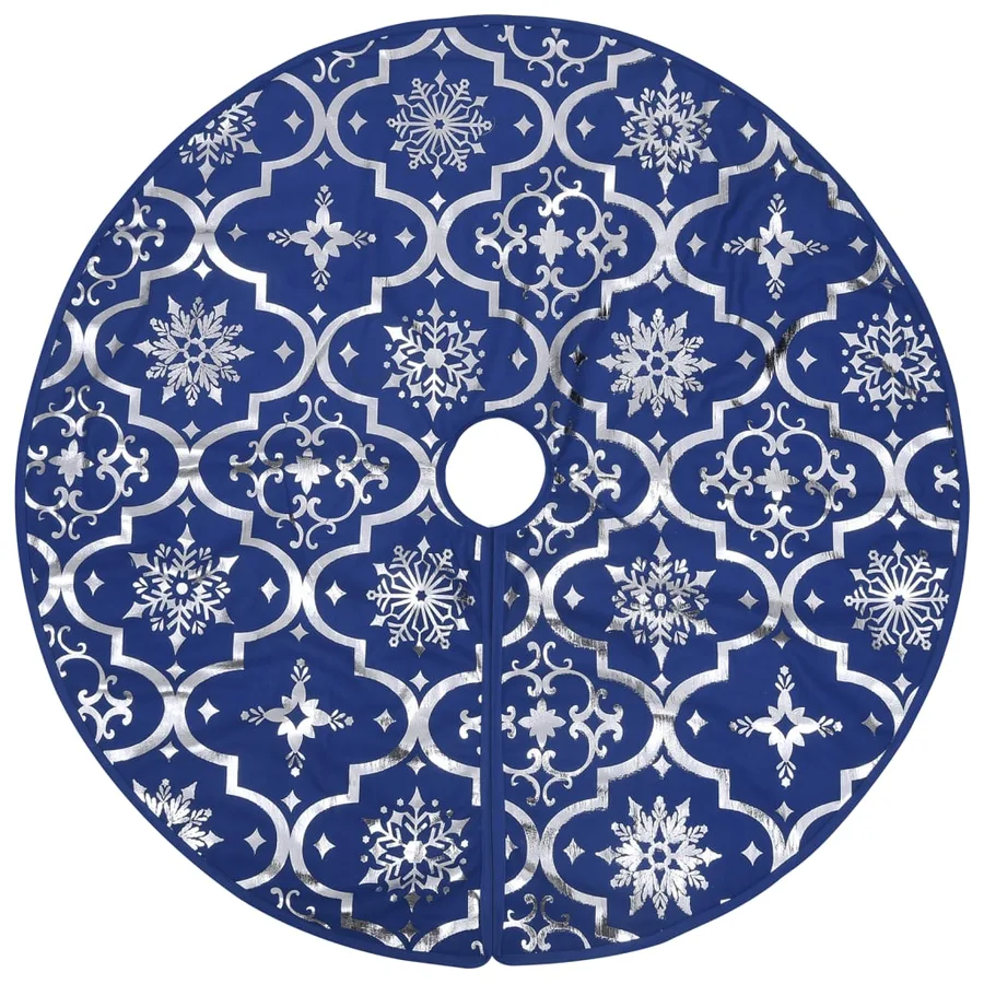 Jupe de sapin de Noël de luxe avec chaussette Bleu 150 cm Tissu - 3