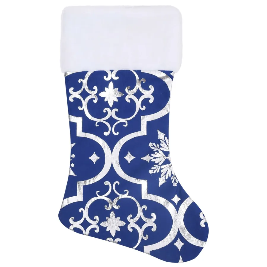 Jupe de sapin de Noël de luxe avec chaussette Bleu 150 cm Tissu - 4