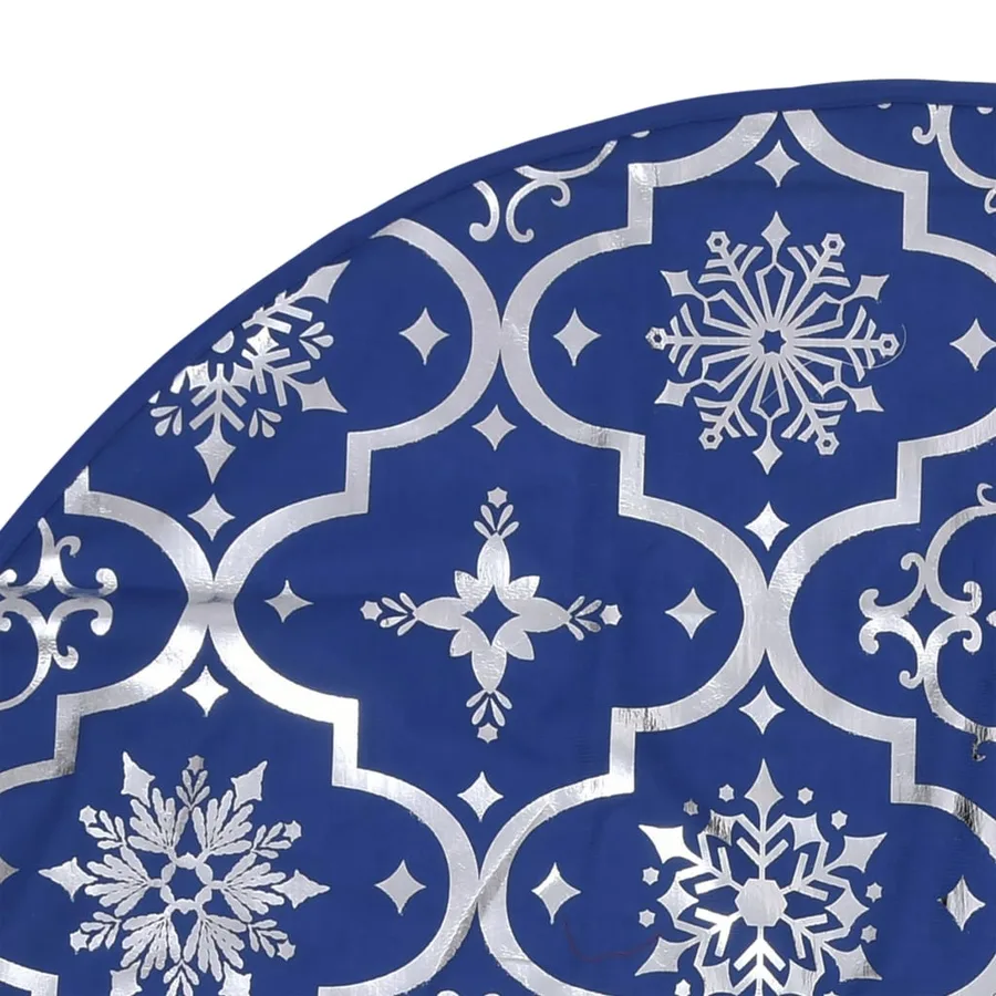 Jupe de sapin de Noël de luxe avec chaussette Bleu 150 cm Tissu - 7