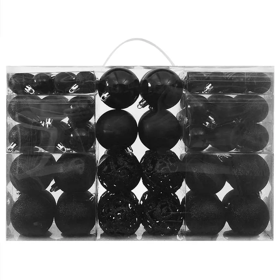 Ensemble de boules de Noël 100 pcs Noir - 2
