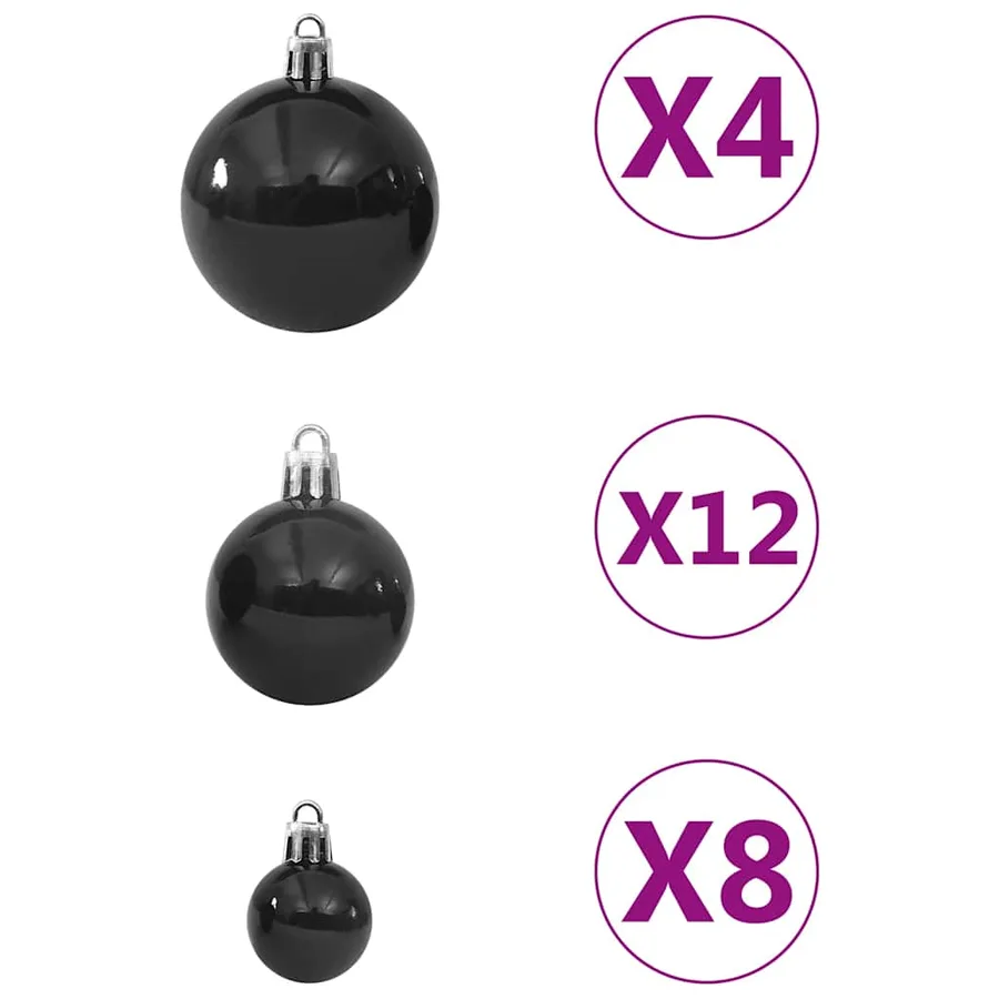 Ensemble de boules de Noël 100 pcs Noir - 6