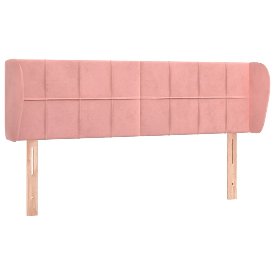 Tête de lit avec oreilles Rose 147x23x78/88 cm Velours - 2