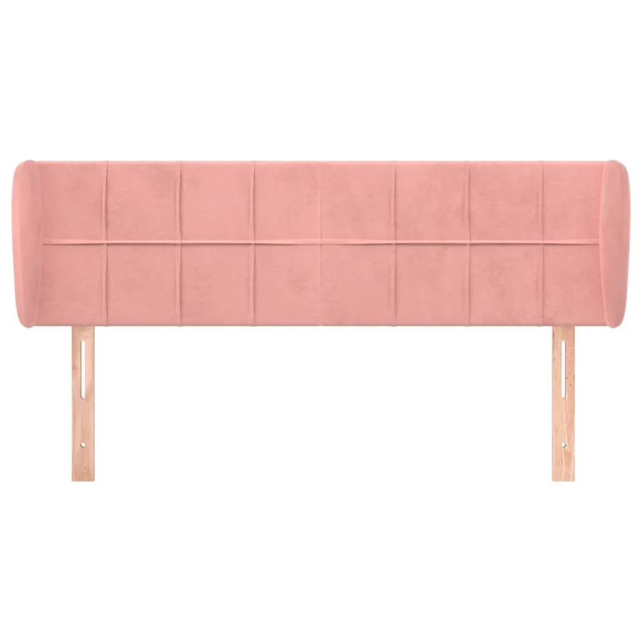 Tête de lit avec oreilles Rose 147x23x78/88 cm Velours - 3