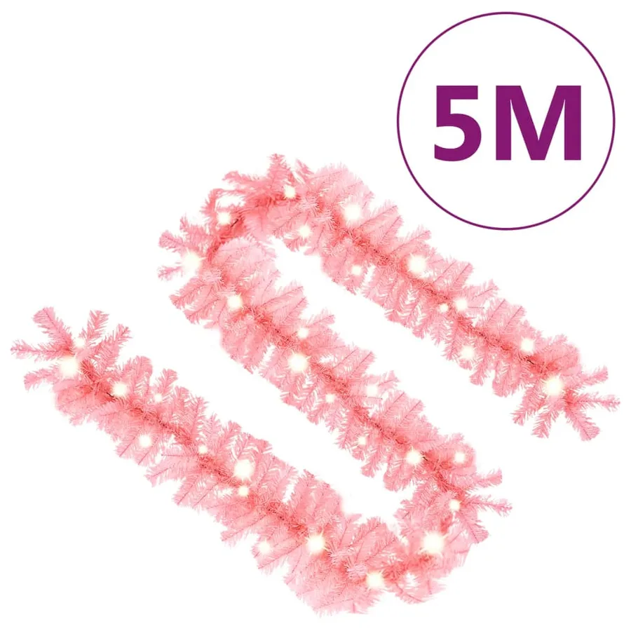 Guirlande de Noël avec lumières LED 5 m Rose - 7