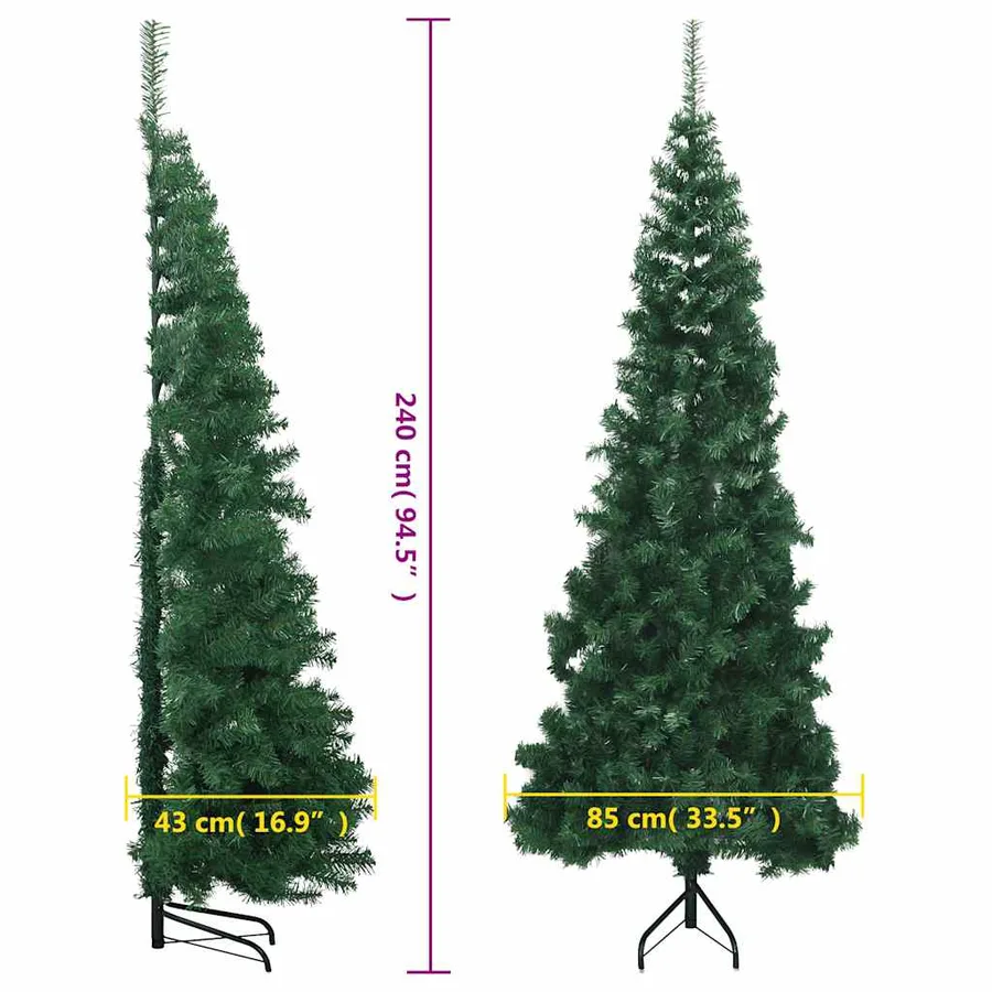 Sapin de Noël artificiel d'angle Vert 240 cm PVC - 9